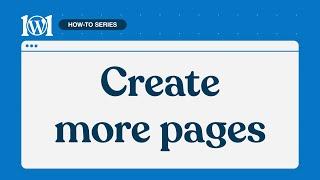 How to add more pages to WordPress.com