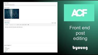 Edit WordPress posts on the front end with a front end form