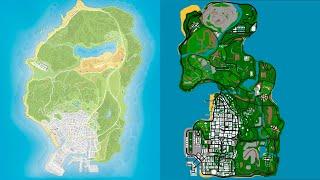 GTA 5 map VS GTA San Andreas map