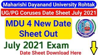 Mdu UG/PG Regular Courses Date Sheet 2021 || Mdu Date Sheet July August 2021 || Mdu Latest Update