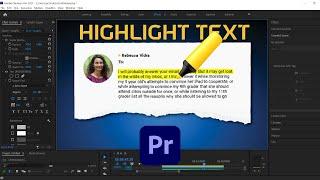 highlight text in premiere pro | premiere pro editing video