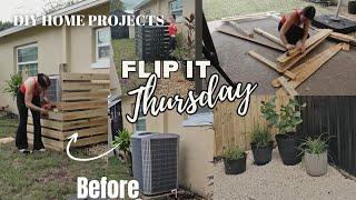 SMALL HOME DIY PROJECTS! DIY AC unit fence for FREE ! FREE DIY PROJECTS!  Flip it Thursday episode 3