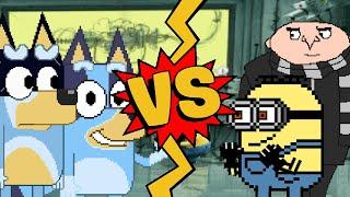 M.U.G.E.N Battles | Bluey/Bandit vs Dave the Minion/Gru