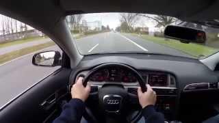 Audi A6 3.2 FSI (2007) on German Autobahn - POV Test Drive