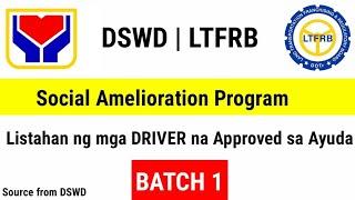 Listahan ng mga Driver na Approved sa Ayuda Bratch1 | DSWD SAP FOR DRIVERS : List of Beneficiaries