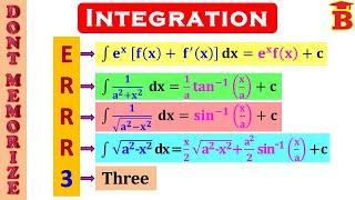 Trick to Remember Integration Special formulas / Don't Memorize