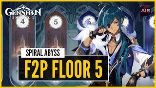 Genshin Impact - Spiral Abyss - Floor 5 - With 4 Built Heroes【F2P With No 5 Stars】