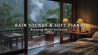 Stress Relief Music with Rain Falls Outside the Bedroom - Relaxing Music for Sleep, Meditation, Calm