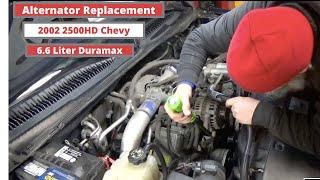 Alternator Replacement 2002 Chevy 2500HD 6.6L LB7 Duramax (without hammering it in!)