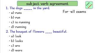 Subject Verb Agreement practice set 1 #englishacademy #subjectverbagreement