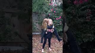 #liftcarry | Short girl gives piggyback ride to tall girl easily | #stronggirl #piggyback #liftcarry