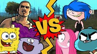 M.U.G.E.N. Battles | Carl Johnson/Chowder/SpongeBob vs Pinkamena/Gumball/Marie Kanker