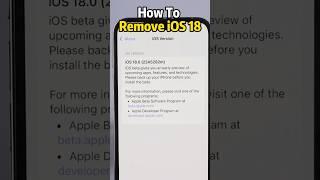 Remove iOS 18? Here’s the Quickest Method!