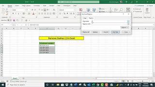 Remove Dashes (-) in Excel
