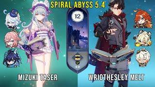 C0 Mizuki Taser and C0 Wriosthesley Melt | Genshin Impact Abyss 5.4 Floor 12 9 Stars