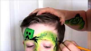 Minecraft Creeper Face Paint / Face Painting Tutorial