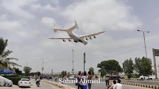 World's largest plane Antonov An-225 Mriya landing in Pakistan Jinnah Airport 2021