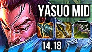 YASUO vs SMOLDER (MID) | 13/1/6, Legendary, 1100+ games | BR Grandmaster | 14.18