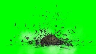 Meteor impact effects on green screen  - free green screen - free use