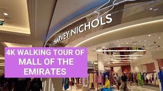 Mall of the Emirates Dubai Walking Tour in 4K | MOE Dubai Walkthrough | MOE Metro Link Corridor