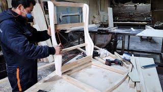 Process of Making a Lounge Chair. Furniture Factory in Korea.