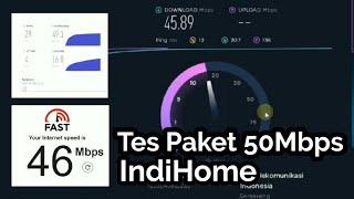 IndiHome 50 Mbps Single Play 1P Internet Only Download and Upload Speed