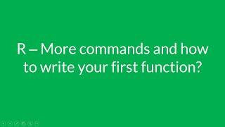 6. Commands in R, Simple function writing with R