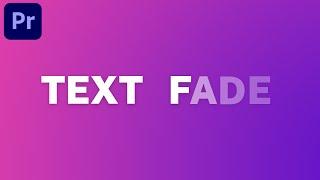 How to Create the Text Fade Effect in Premiere Pro | Moamen Tutorials