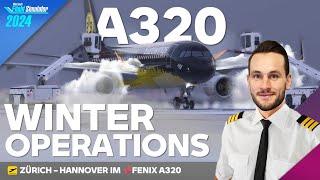  GSX PRO DE-ICING & AUTOLAND | A320 PROFI IM FENIX A320‍️| FOLGE 23 |  LSZH-EDDV-EDDH | MSFS24