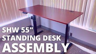 SHW Electric Height Adjustable Standing Desk Assembly | SHW Electric Height Adjustable Computer Desk