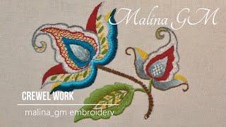 Crewel Work | Very Easy Stitches & Beautiful Design | Jacobean embroidery