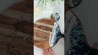 Liam & Lexi’s Custom Cutting Board! Laser Engraved Perfection! #personalizedgifts #smallbusiness