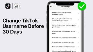 How To Change TikTok Username Before 30 Days 2024 (UPDATED)