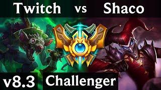 TWITCH vs SHACO (JUNGLE) // EUW Challenger // Patch 8.3