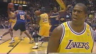 Magic Johnson gives Latrell Sprewell a monster ball fake in his return to the NBA!