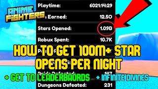 [SUPER OP] How to Open 100M+ Stars Overnight and Get LEADERBOARDS! (Infinite Divines) Anime Fighters