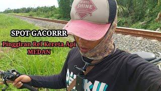 CASTING GABUS HARUAN || Spot Mancing Gabus Paling Gacor Di Pinggiral Rel Kereta Api MEDAN