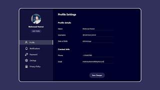 JavaFx UI: Profile Settings Design