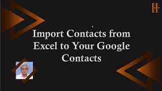 Import Contacts from Excel File to Your Google [Mail] Contacts