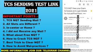 TCS NQT Sending Test link || Not receive || Pattern || Exam date & Slots || How to crack 