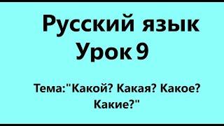 Русский язык Урок 9 (Какой? Какая? Какое? Какие?)