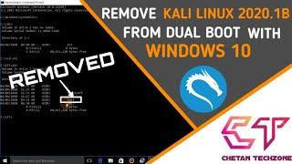 REMOVE KALI LINUX 2020.1B FROM DUAL BOOT WITH WINDOWS 10 EASILY IN HINDI