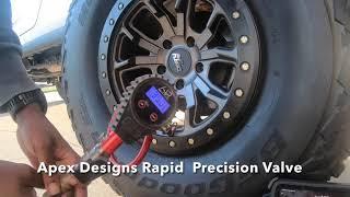 Apex Designs Valve Stems vs. ARB  EZ Deflator. The fastest way to air down off-road tires.