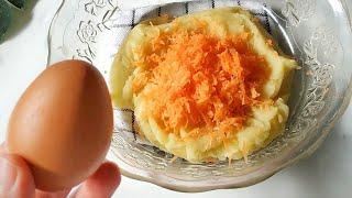 HAVE POTATOES AND CARROTS, ADD 1 EGG TO A SUPER DELICIOUS SNACK