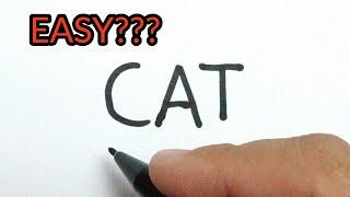 VERY VERY EASY , How to turn words CAT into cartoon for kids