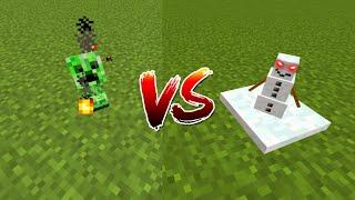 Baby CREEPER vs Baby SNOW GOLEM  Minecraft