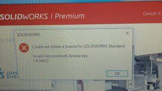 invalid inconsistent license key (-8,544, 0) solidworks error fixed.