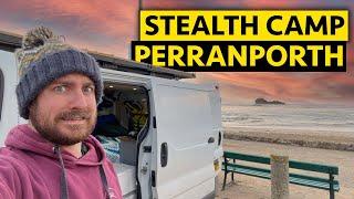 Stealth Van Camping at Perranporth Beach Cornwall