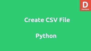 Create CSV File using Python List