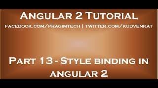 Style binding in angular 2